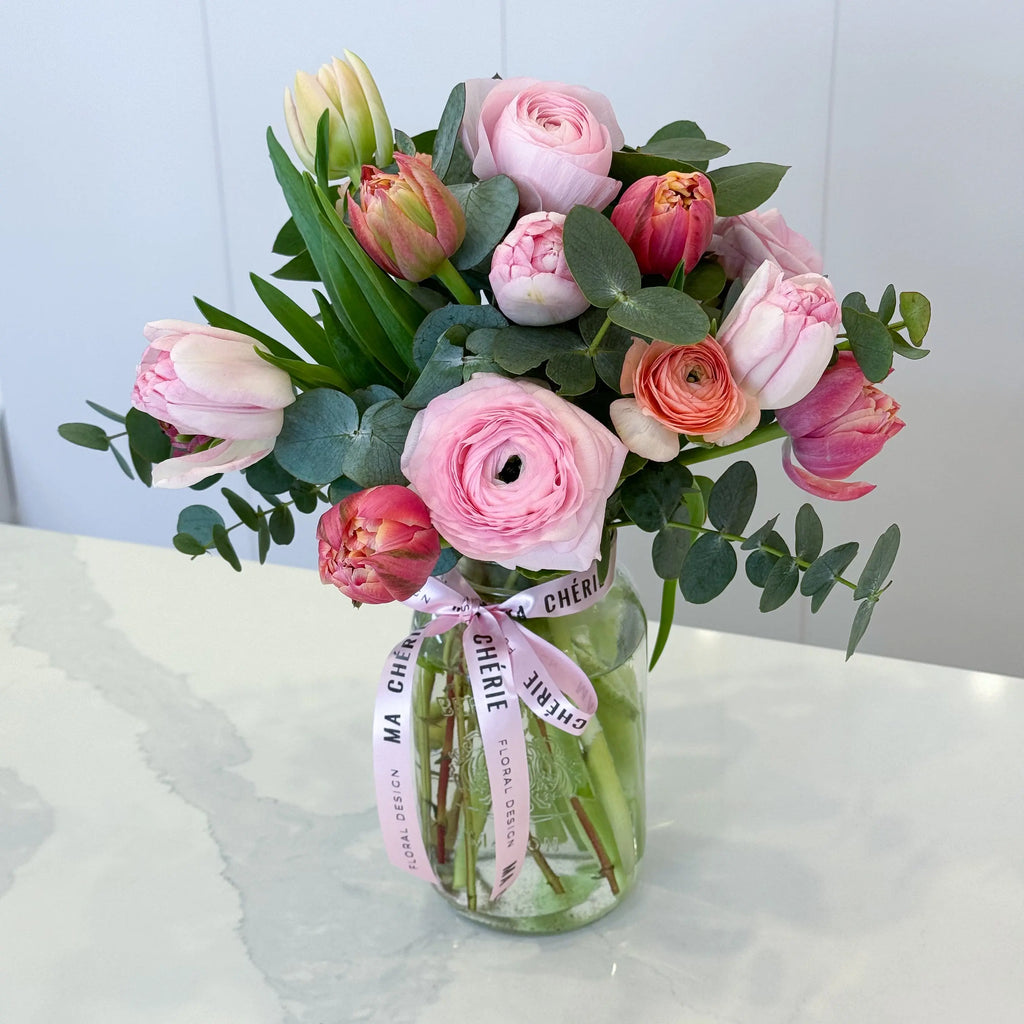 Spring Mason Jar Arrangement - Ma Cherie Floral Design | Ma Cherie ...